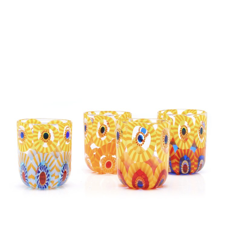 Murrine Glass Tumblers - Set of 4