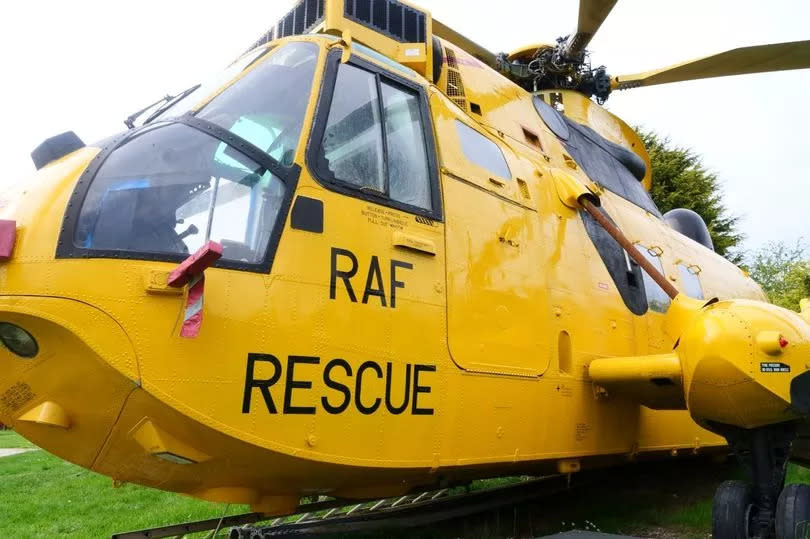 One of the Sea King helicopters at Pinewood Park