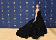 <p>Angela Sarafyan the belle of the ball in this diamonte-encrusted gown. <br>Photo: Getty </p>