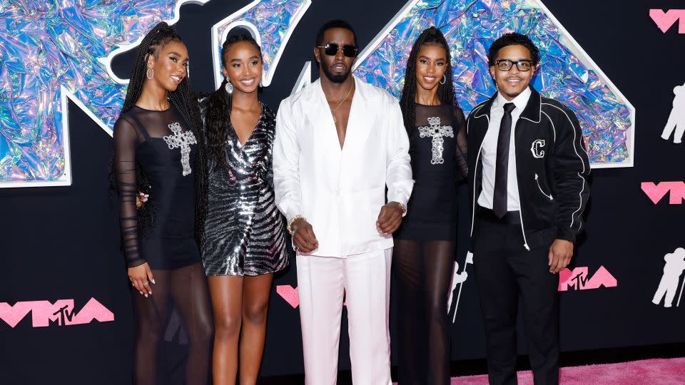 Jessie James Combs, Chance Combs, Diddy, D'Lila Combs and Justin Dior Combs attend in September of 2023. - Jason Kempin/Getty Images