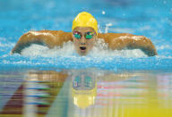 Australia's Stephanie Rice competes in the final of the women's 200-meter individual medley swimming event in the FINA World Championships at the indoor stadium of the Oriental Sports Center in Shanghai on July 25, 2011. (MARK RALSTON/AFP/Getty Images)