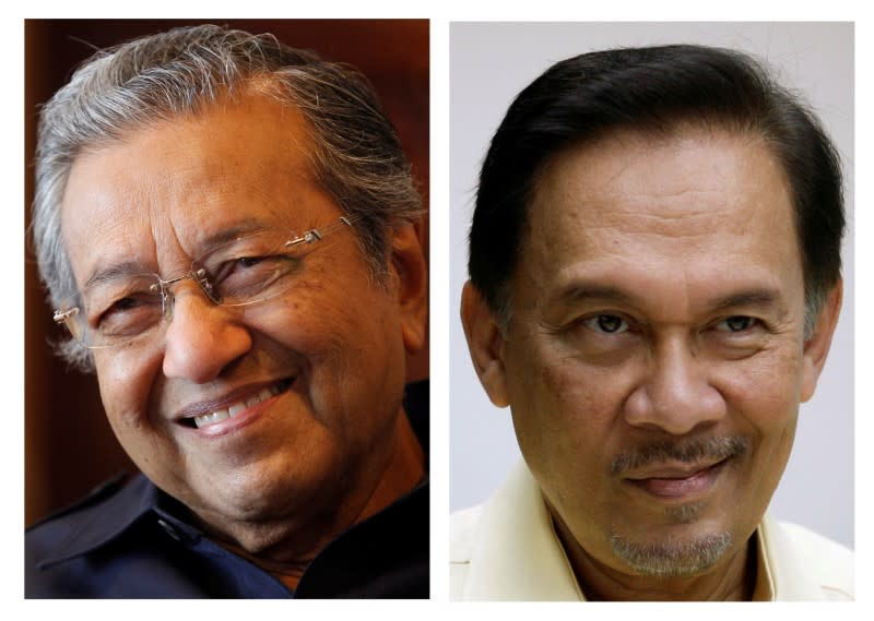 Combination photo of Mahathir and Anwar