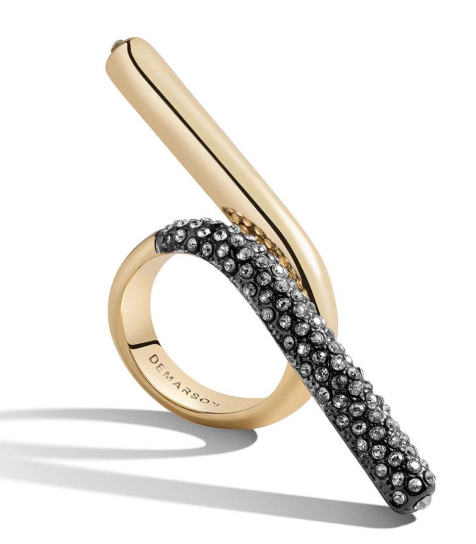 Demarson ONIKA GOLD PAVE BYPASS RING