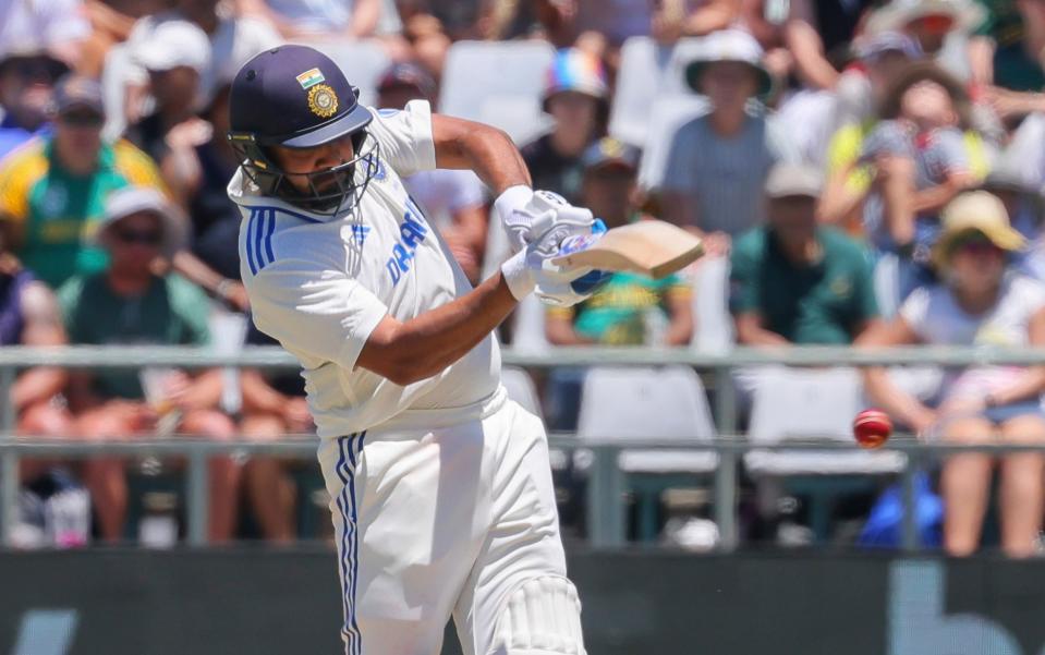 India's Rohit Sharma in action on the second day of the second test match between South Africa and India in Cape Town, South Africa, Thursday, Jan. 4, 2024.