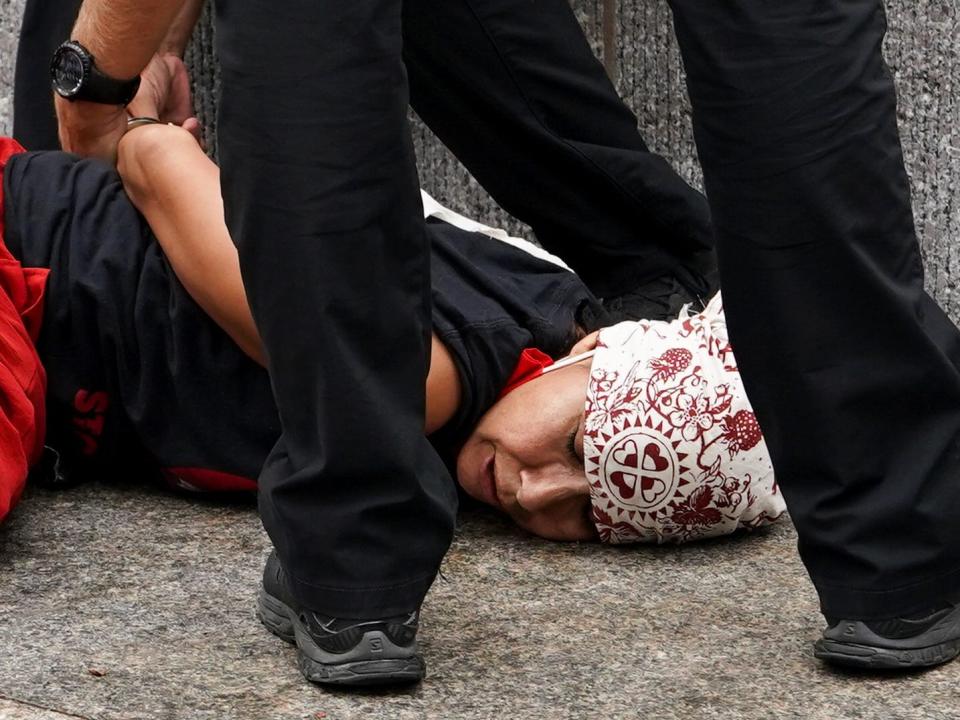 Indigenous activist protest in front of the White House demanding climate action