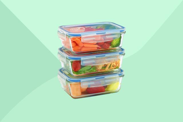 Slim Small Glass & Plastic Lunch Box Food Storage Container Airtight Tiffin  Box