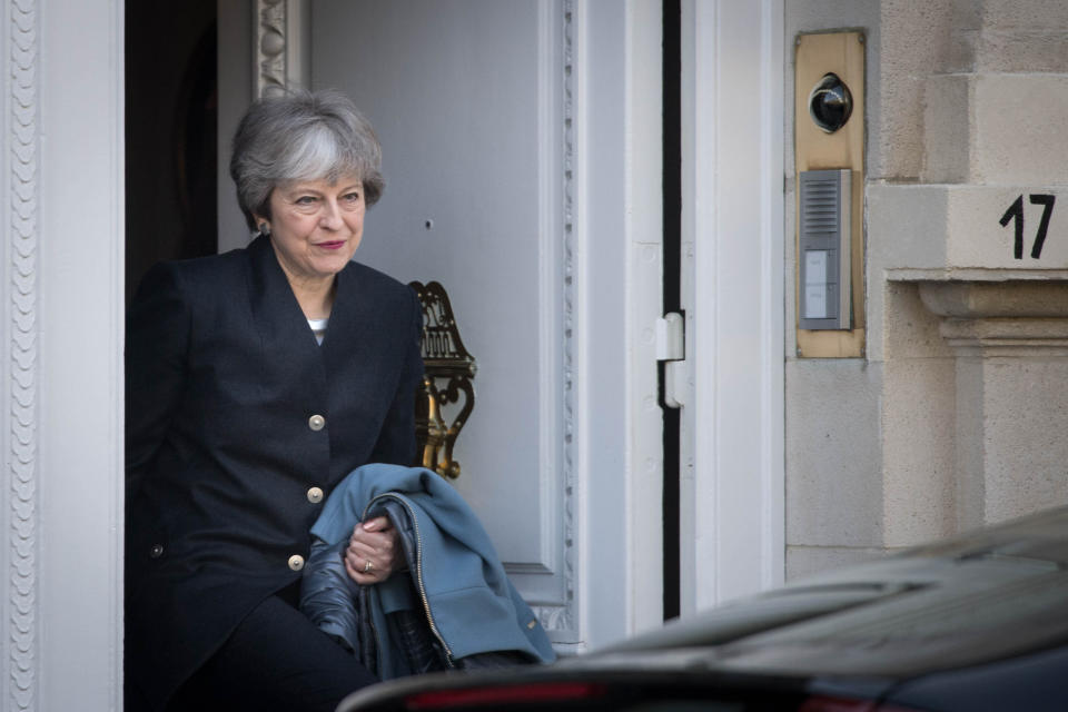 Prime Minister Theresa May leaves Brussels to return to the UK after the European Council in Brussels agreed to a second extension to the Brexit process.