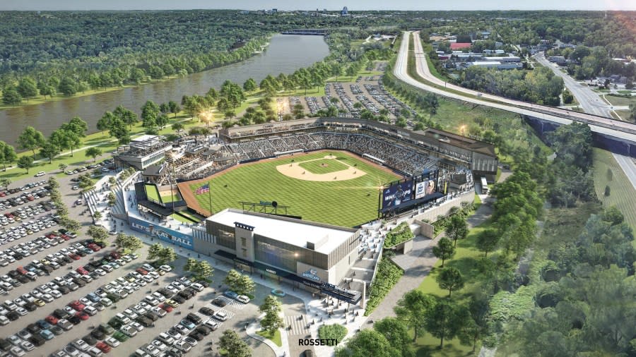 A rendering shows renovations to LMCU Ballpark. (Courtesy Whitecaps Media Department)