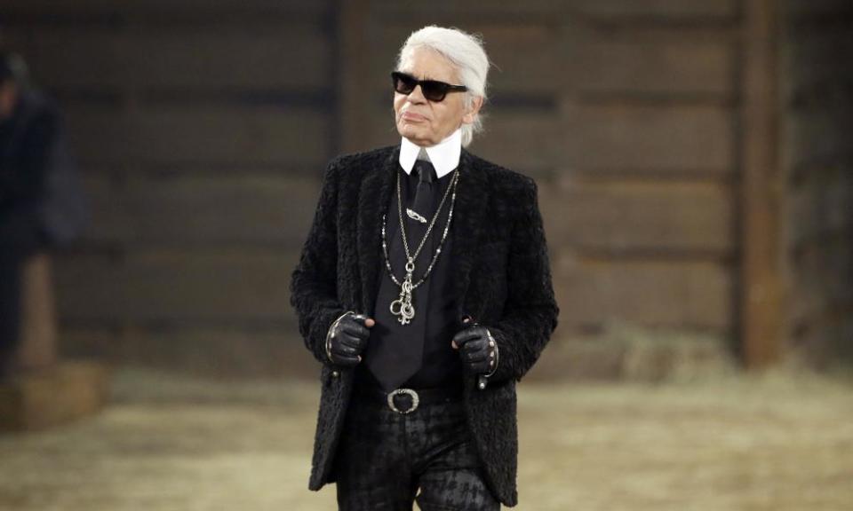 Karl Lagerfeld at his Metiers d’Art fashion show in Dallas in 2013.