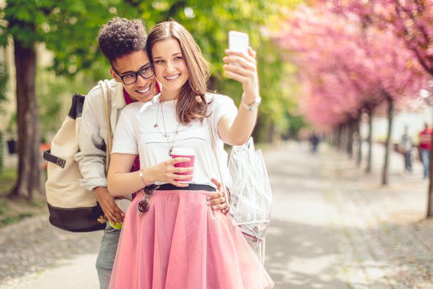 Young couple spending time together in the city