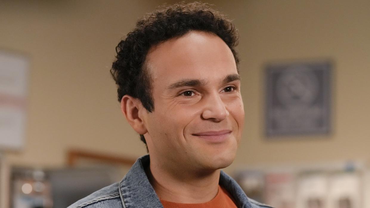  Troy Gentile as Barry Goldberg smiling in The Goldbergs season 10 