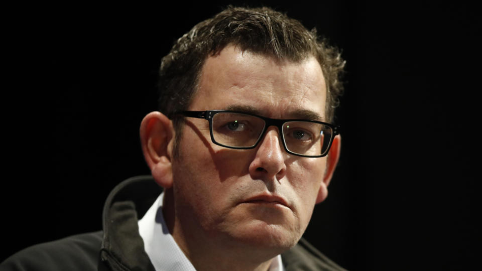  Daniel Andrews at a media conference.