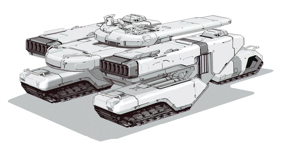 The Creator; a sketch of a futuristic tank