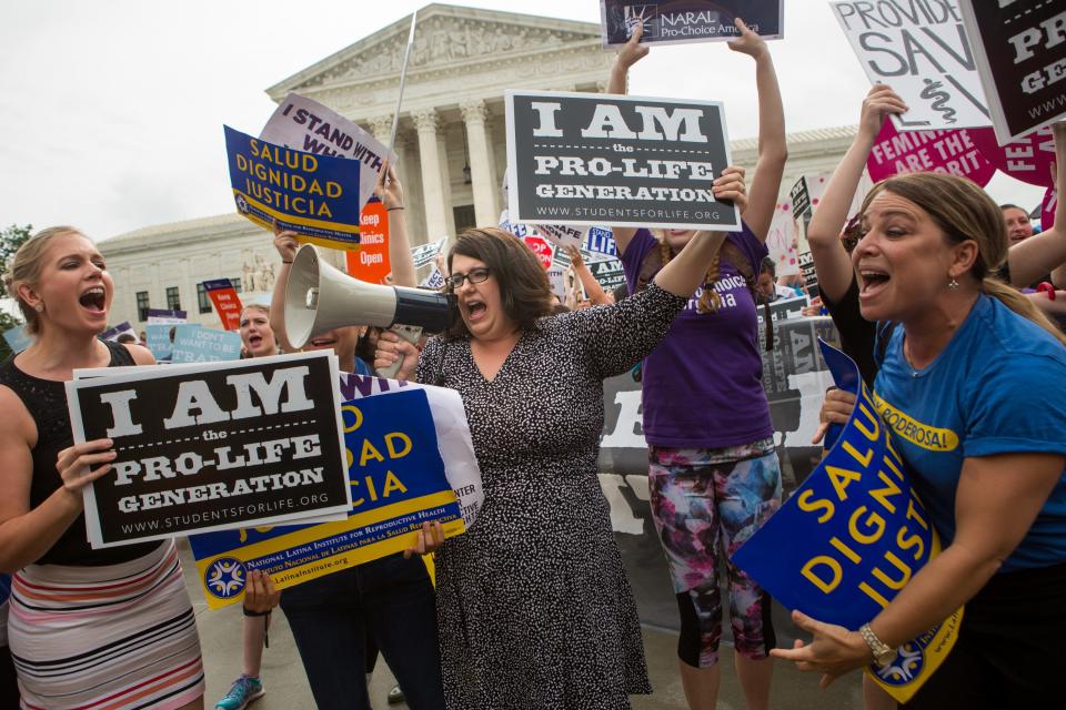 Demonstrators protested outside the Supreme Court in 2016, when the justices struck down Texas restrictions on abortion clinics and providers.