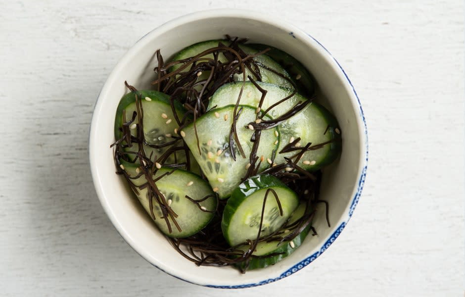 Japanese-Style Pickled Cucumbers with Seaweed and Sesame
