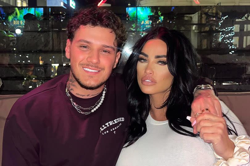 Katie Price and JJ Slater posing beside each other in a photo