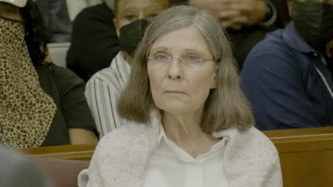 Dana Chandler in court during her second trial for the 2002 murders of her ex-husband, Mike Sisco, and his fiancée, Karen Harkness, in Topeka, Kansas. / Credit: Pool photo