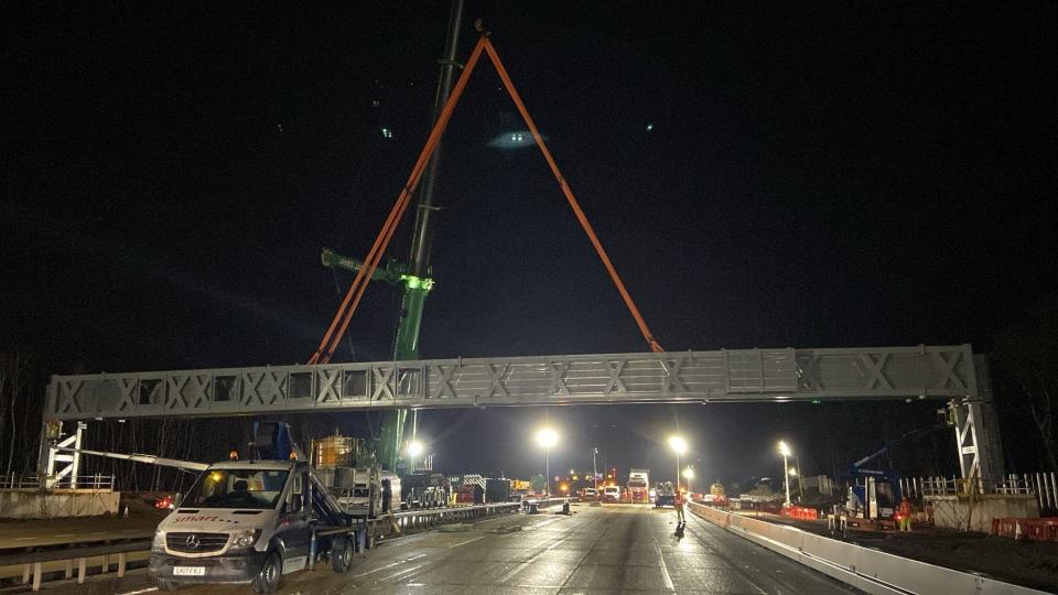 The completed gantry (National Highways)