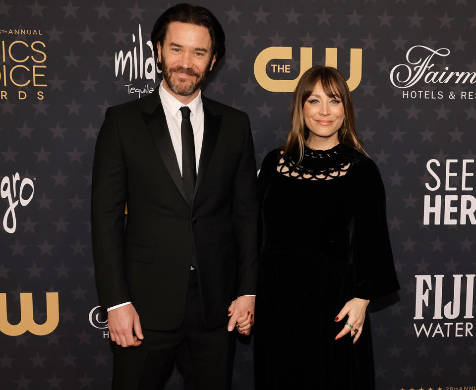 Kaley Cuoco and Tom Pelphrey at the Critics Choice Awards