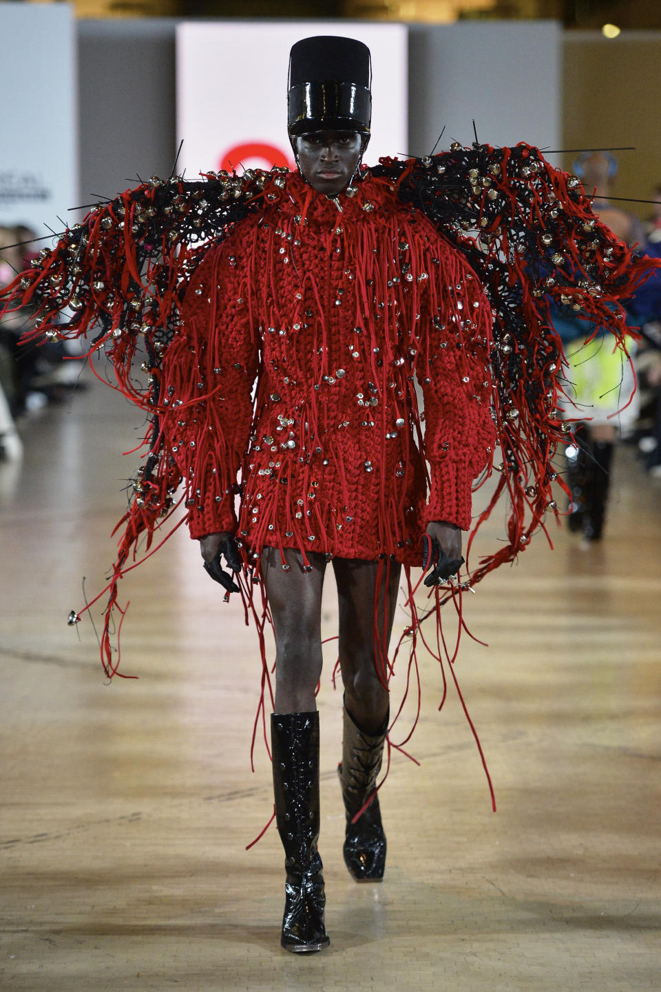 Adorned with bells, keys, and studs, Maximilian Raynor's jingling collection was a multi sensory affair.