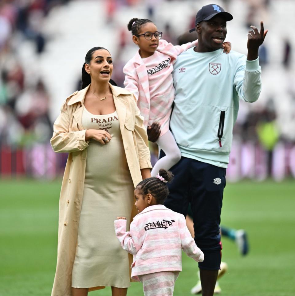 Kurt Zouma pictured with his family at the London Stadium