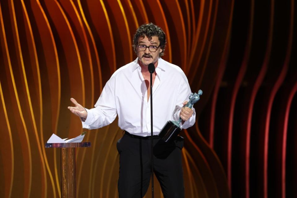 “I’m going to have a panic attack!” said Pedro Pascal after he won. Getty Images