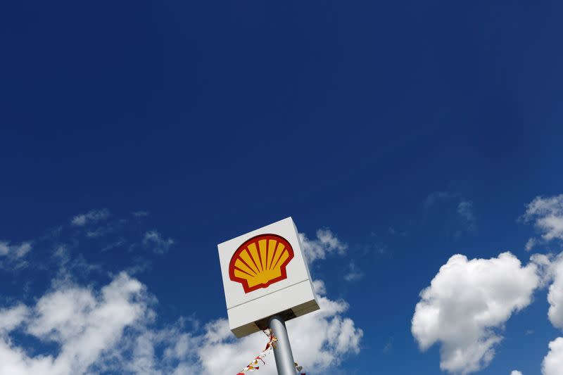 FILE PHOTO: The Shell logo is pictured at a gas station in the western Canakkale province in Turkey