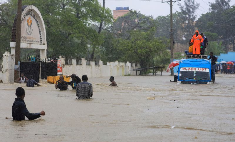 Floods following heavy rains in Kisauni district of Mombasa