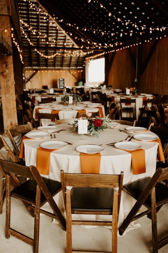 Terracotta-Colored Table Linens