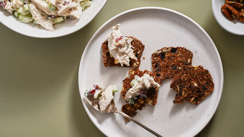 chicken salad on crackers