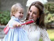 <p>The little royal played with a toy while having a playdate on her first royal tour of Canada.</p>
