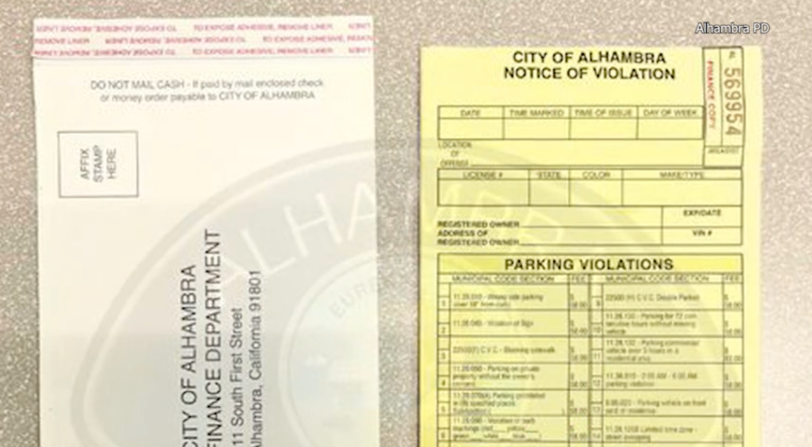 Alhambra fake parking tickets