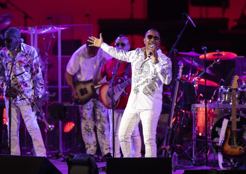 LOS ANGELES, CA - JULY 03: Kool & the Gang performs during the first full-capacity concert at the Hollywood Bowl on Saturday, July 3, 2021. (Myung J. Chun / Los Angeles Times)