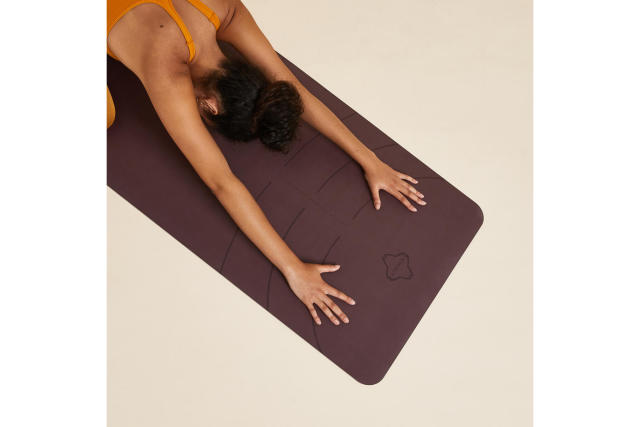 Decathlon Yoga 8 Mm Comfort Yoga Mat - Dark Blue Palm (Excellent