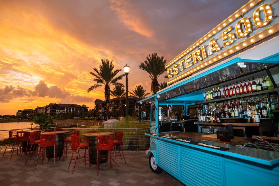 Osteria 500, which also features a patio and outdoor bar fashioned out of a vintage truck, is at 1580 Lakefront Drive.