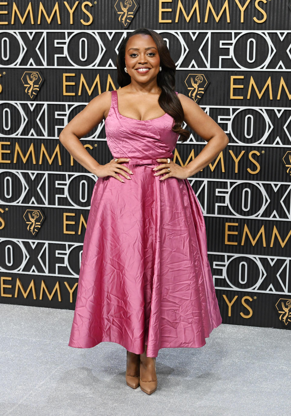 Quinta Brunson at the 75th Emmy Awards on Jan. 15, 2024 in Los Angeles. (Photo by Gilbert Flores/Variety via Getty Images)