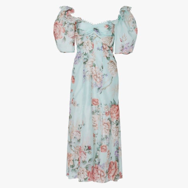 Alice McCall Send Me a Postcard floral silk midi dress, $385, modaoperandi.com
