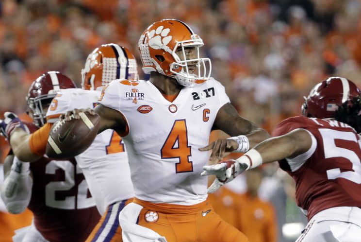 Deshaun Watson skipped this week's Senior Bowl. (AP)