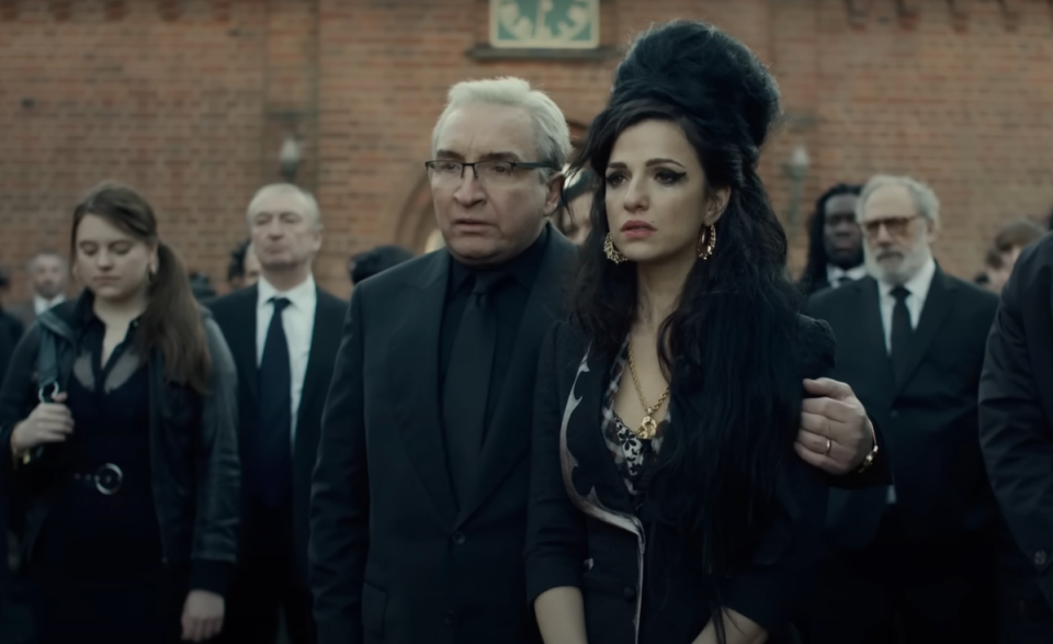 Eddie Marsan and Marisa Abela as Mitch and Amy Winehouse in Back To Black (Press handout)