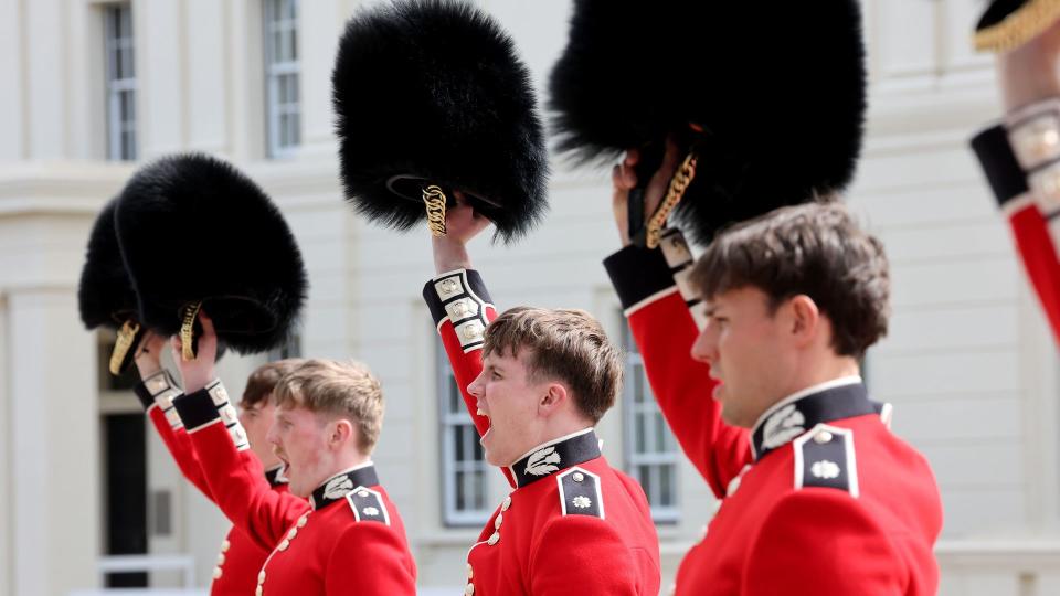 Members of the Scots guard are seen during the Scots Guards' Annual Black Sunday events 