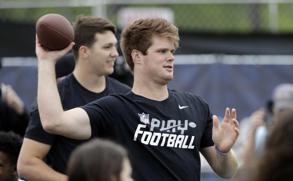 J-E-T-S: WIth the No. 3 pick, the Jets chose quarterback Sam Darnold. (AP)