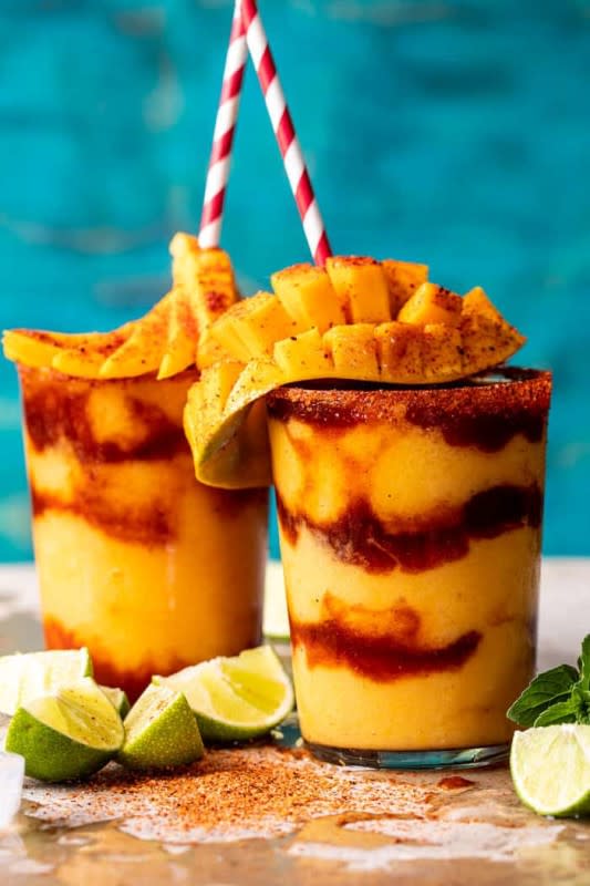<p>Half Baked Harvest</p><p>A tropical smoothie with mango, lime, coconut water and a little spice makes for a light dessert after a big meal.</p><p><strong>Get the recipe: <a href="https://www.halfbakedharvest.com/mangonada/" rel="nofollow noopener" target="_blank" data-ylk="slk:Mangonada;elm:context_link;itc:0;sec:content-canvas" class="link ">Mangonada</a></strong></p>