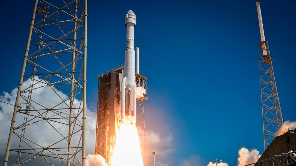 PHOTO: The United Launch Alliance (ULA) Atlas V rocket with Boeing's CST-100 Starliner spacecraft launches from Space Launch Complex 41 at Cape Canaveral Space Force Station in Florida on June 5, 2024. (Miguel J. Rodriguez Carrillo/AFP via Getty Images, FILE)