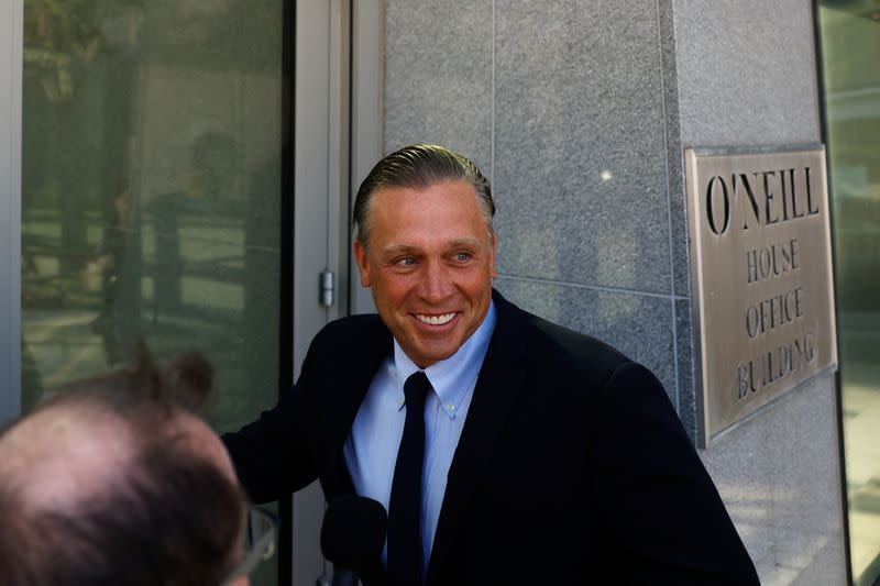 Devon Archer arrives for a deposition before the House Oversight and Accountability Committee at the O'Neill House Office Building in Washington