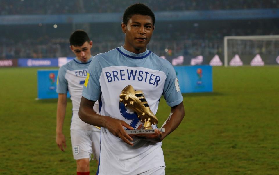 Brewster after winning the Golden Boot at last year's 2017 FIFA U-17 World Cup - REUTERS