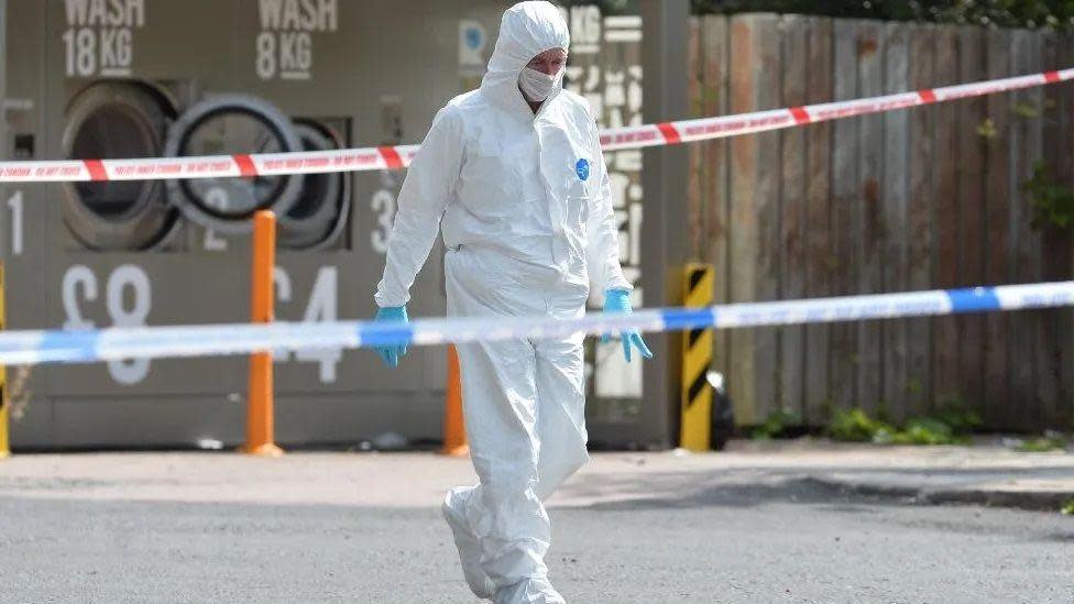 Forensic officer at Malcolm McKeown shooting scene