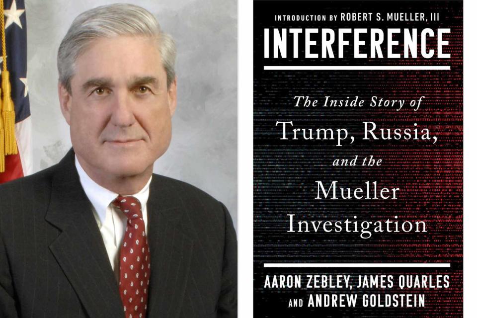 <p>Universal History Archive/Universal Images Group via Getty, Simon & Schuster</p> Robert S. Mueller, III and the cover of 