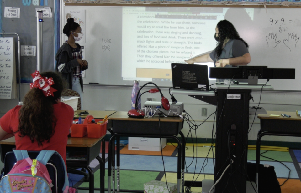 Students attend classes at Broward County public schools during the coronavirus pandemic last year.