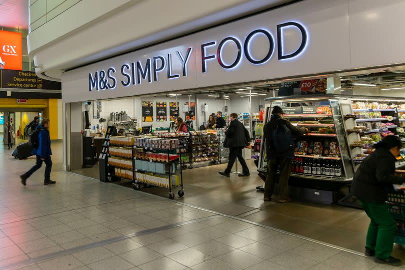 M&S Simply Food shop store, South Terminal, London Gatwick airport, England, UK. (Photo by: Geography Photos/Universal Images Group via Getty Images)
