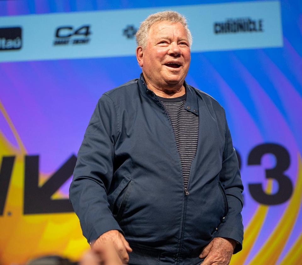 Actor William Shatner looks out at the crowd gathered for his keynote talk during South by Southwest on March 16. A film about Shatner, "You Can Call Me Bill," also premiered later that night.
